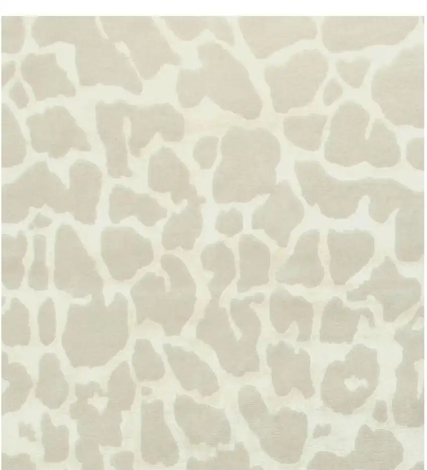 8' Ivory And Beige Animal Print Hand Knotted Area Rug Photo 3