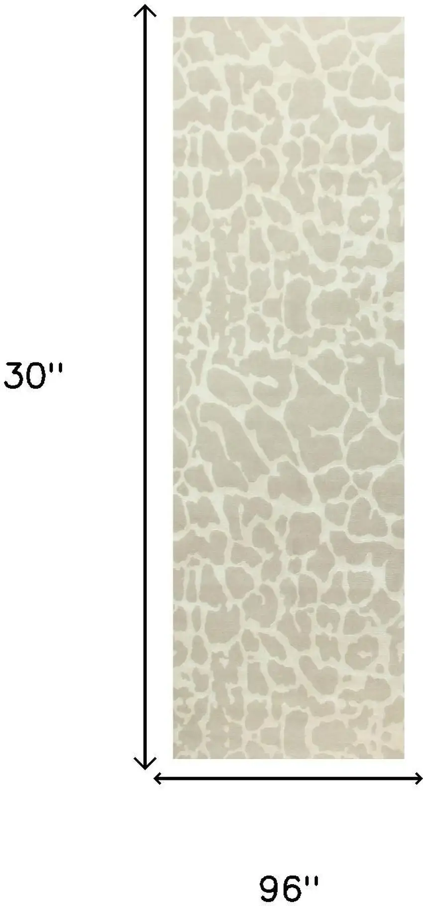 8' Ivory And Beige Animal Print Hand Knotted Area Rug Photo 5