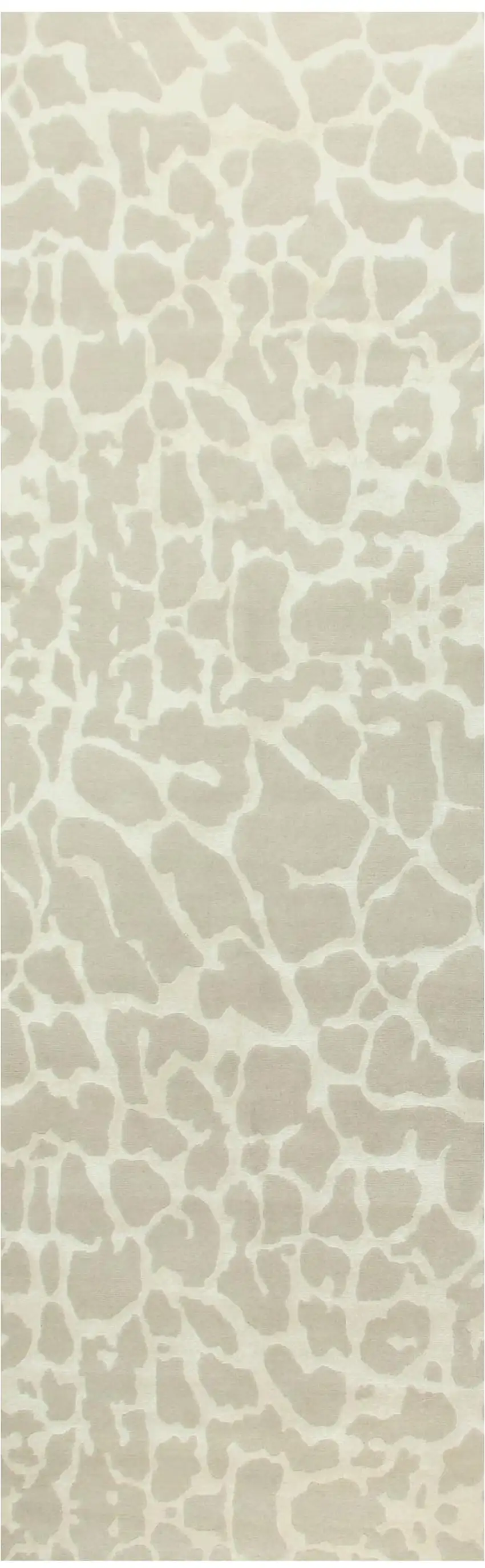 8' Ivory And Beige Animal Print Hand Knotted Area Rug Photo 2