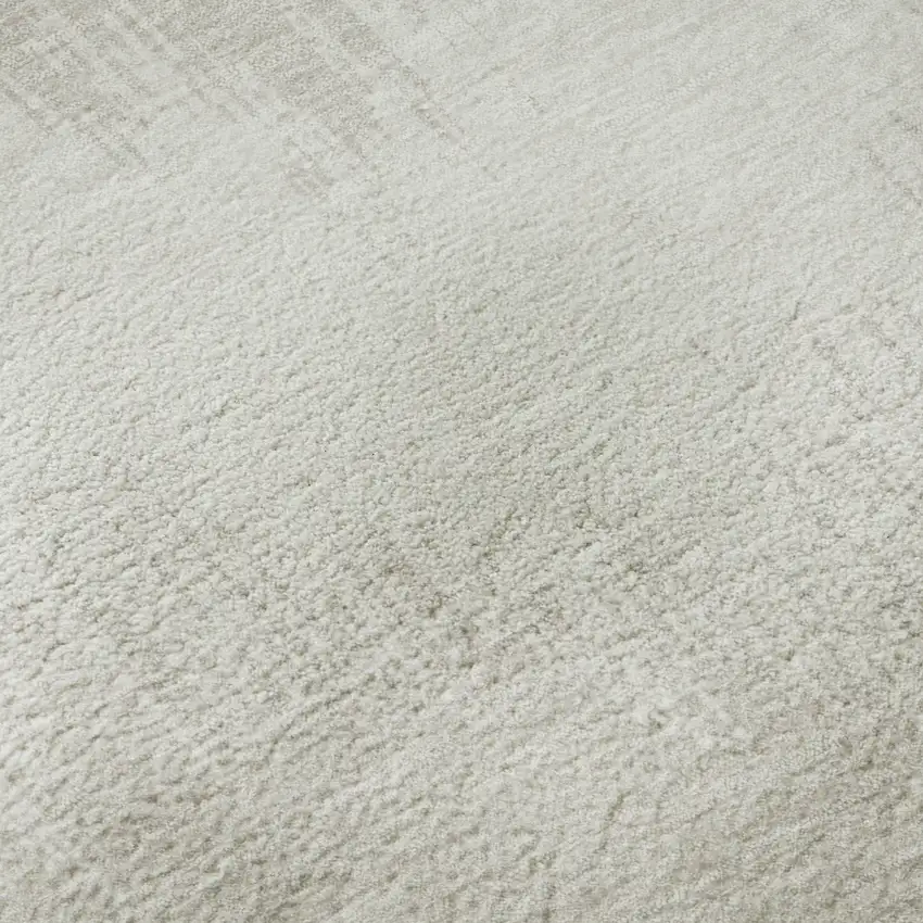 8' Ivory And Beige Chevron Washable Round Rug With UV Protection Photo 9