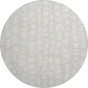 Photo of 8' Ivory And Beige Cobblestone Washable Round Rug With UV Protection