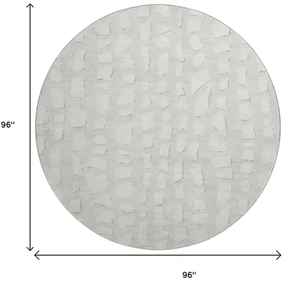 8' Ivory And Beige Cobblestone Washable Round Rug With UV Protection Photo 3
