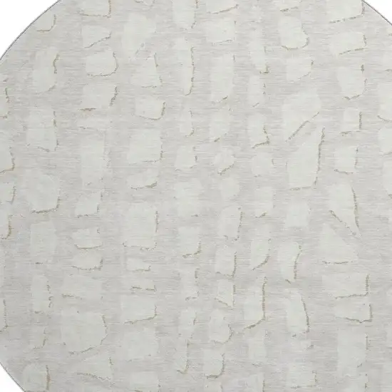 8' Ivory And Beige Cobblestone Washable Round Rug With UV Protection Photo 3