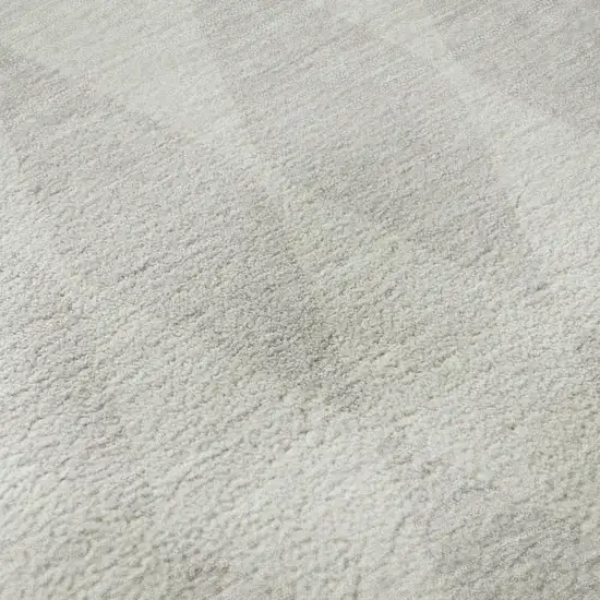 8' Ivory And Beige Diamond Washable Round Rug With UV Protection Photo 9