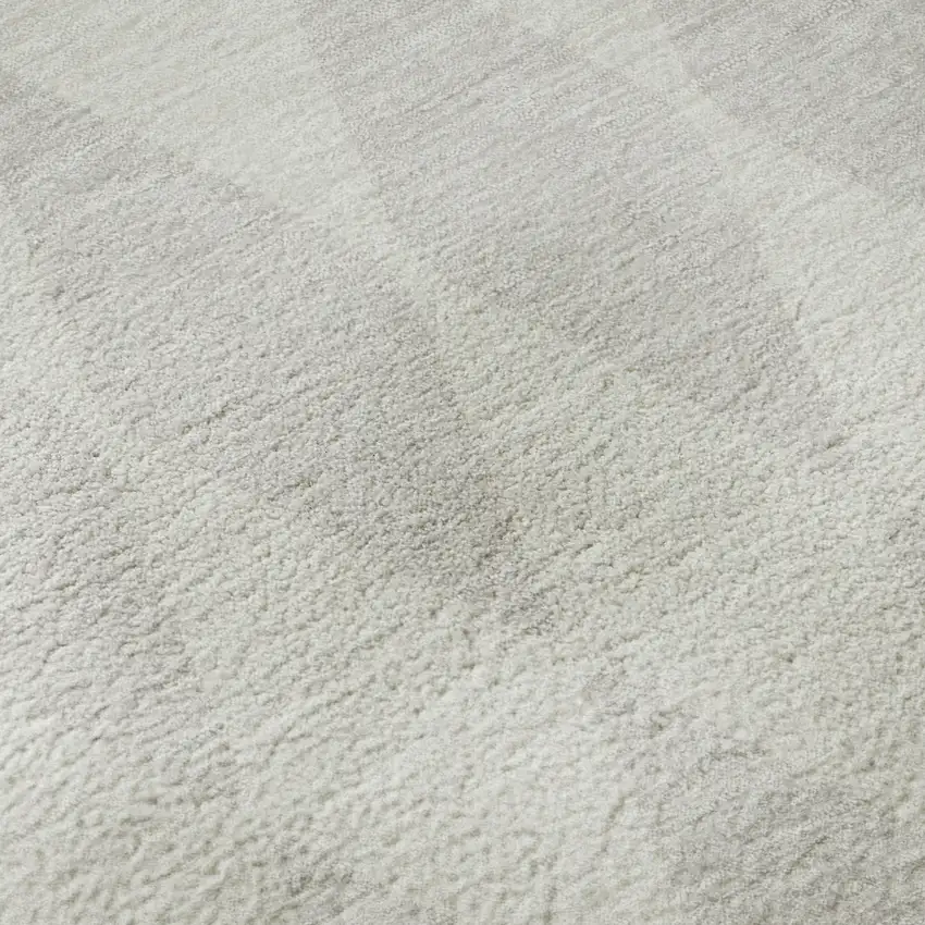 8' Ivory And Beige Diamond Washable Round Rug With UV Protection Photo 9