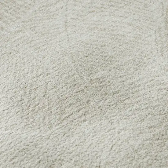 8' Ivory And Beige Floral Washable Round Rug With UV Protection Photo 9