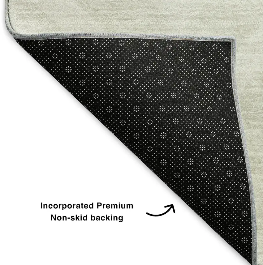 8' Ivory And Beige Geometric Washable Round Rug With UV Protection Photo 6