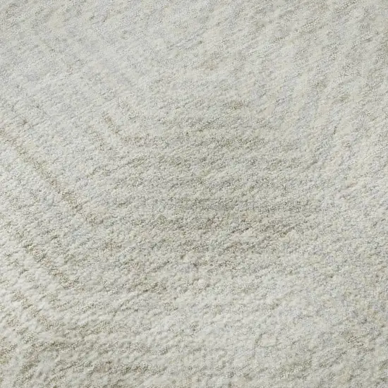 8' Ivory And Beige Geometric Washable Round Rug With UV Protection Photo 9