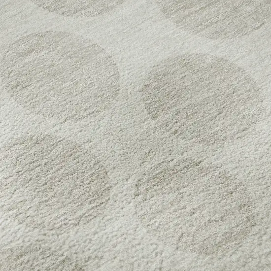 8' Ivory And Beige Polka Dot Washable Round Rug With UV Protection Photo 9