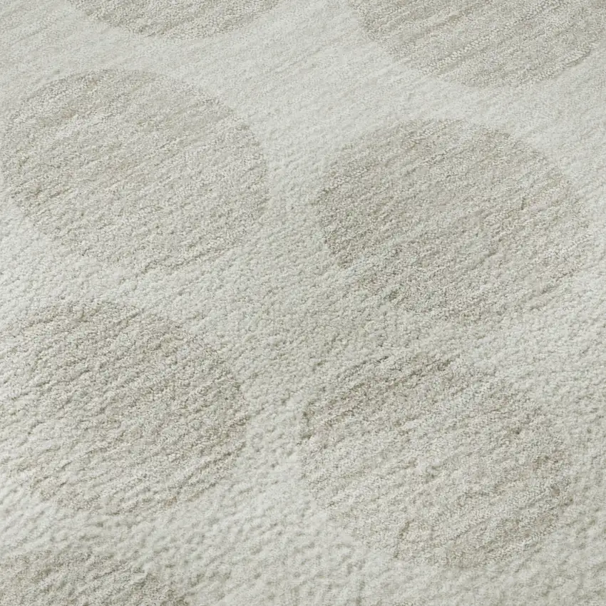 8' Ivory And Beige Polka Dot Washable Round Rug With UV Protection Photo 9