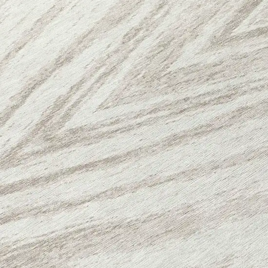 8' Ivory And Beige Round Abstract Washable Indoor Outdoor Area Rug Photo 8