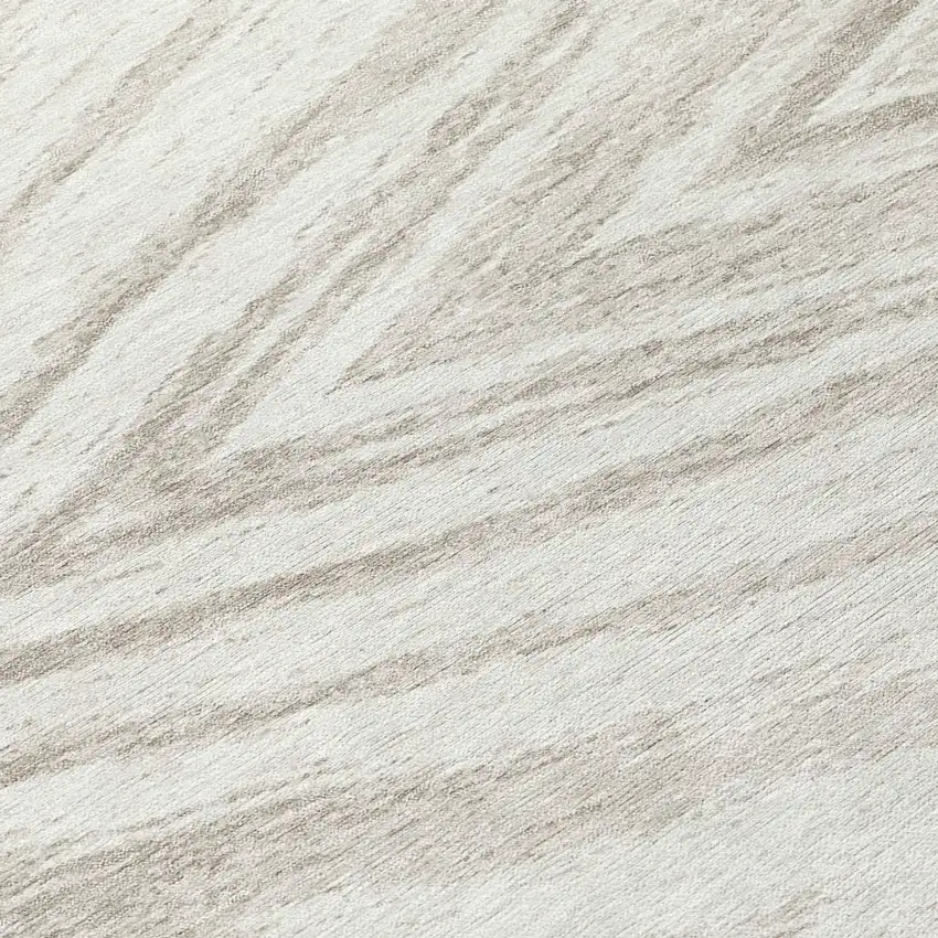 8' Ivory And Beige Round Abstract Washable Indoor Outdoor Area Rug Photo 8