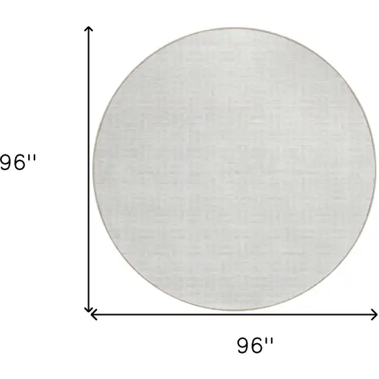 8' Ivory And Beige Round Geometric Washable Indoor Outdoor Area Rug Photo 3