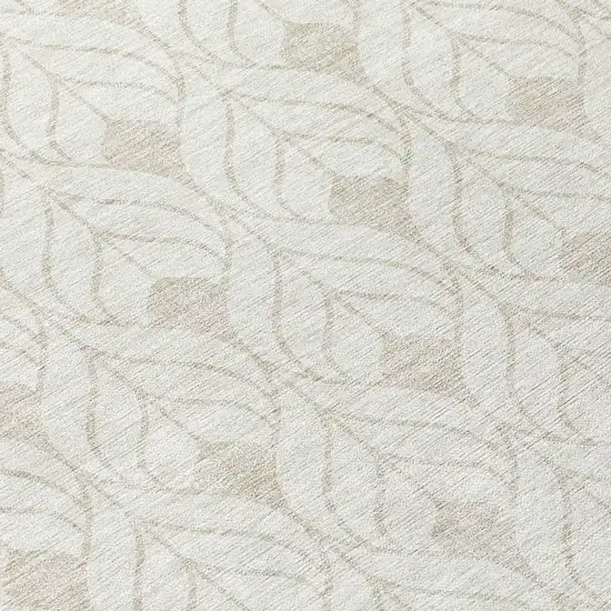 8' Ivory And Beige Round Geometric Washable Indoor Outdoor Area Rug Photo 8