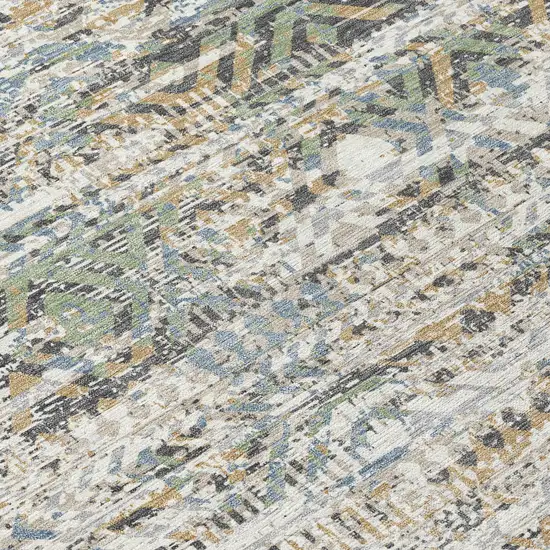 8' Ivory And Beige Round Moroccan Washable Indoor Outdoor Area Rug Photo 8