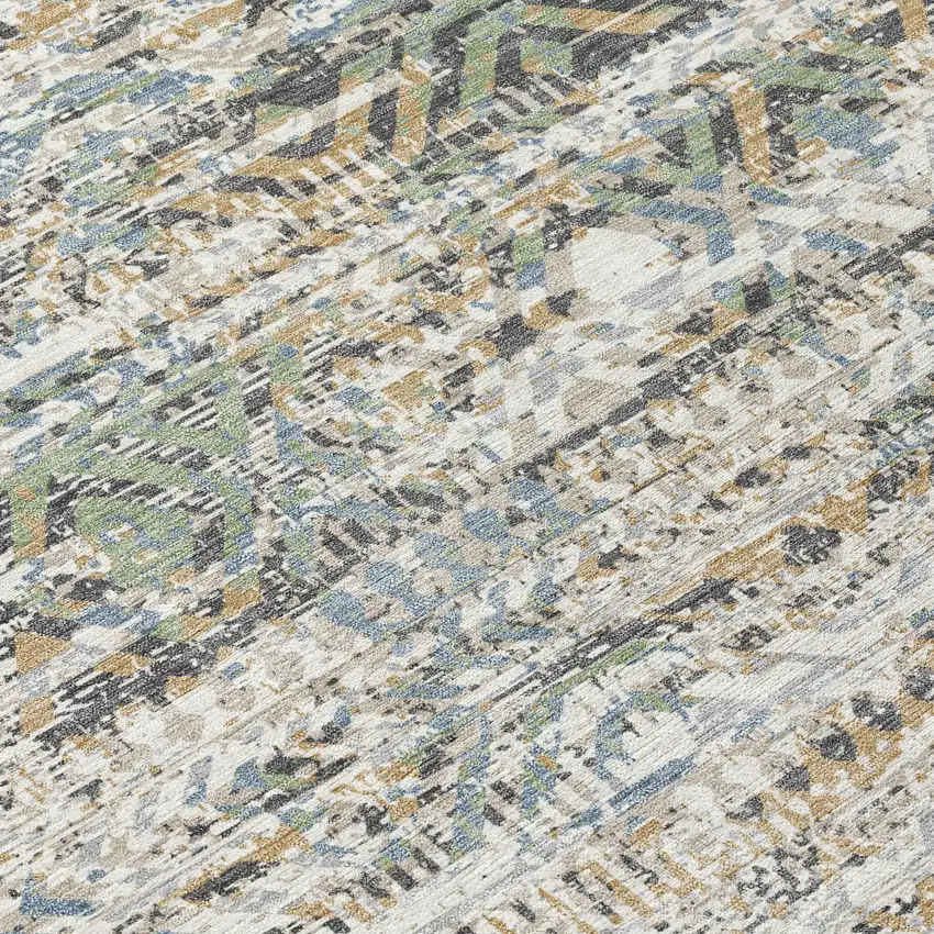 8' Ivory And Beige Round Moroccan Washable Indoor Outdoor Area Rug Photo 8