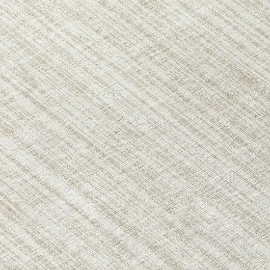 8' Ivory And Beige Round Striped Washable Indoor Outdoor Area Rug Photo 8