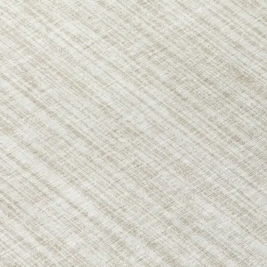 8' Ivory And Beige Round Striped Washable Indoor Outdoor Area Rug Photo 8