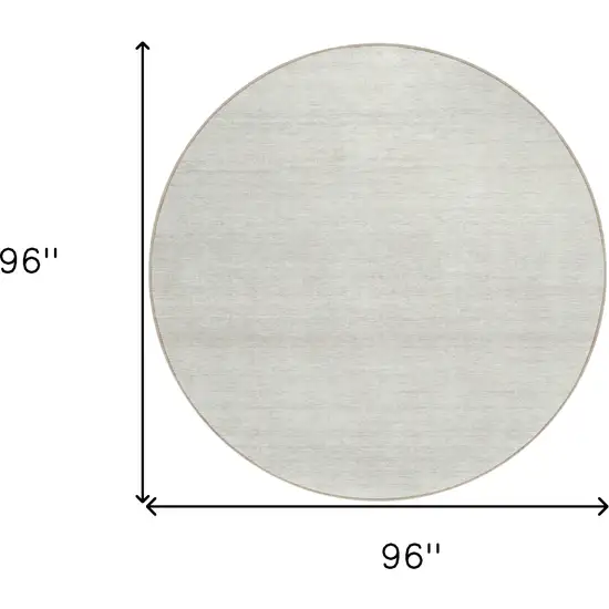 8' Ivory And Beige Round Striped Washable Indoor Outdoor Area Rug Photo 3