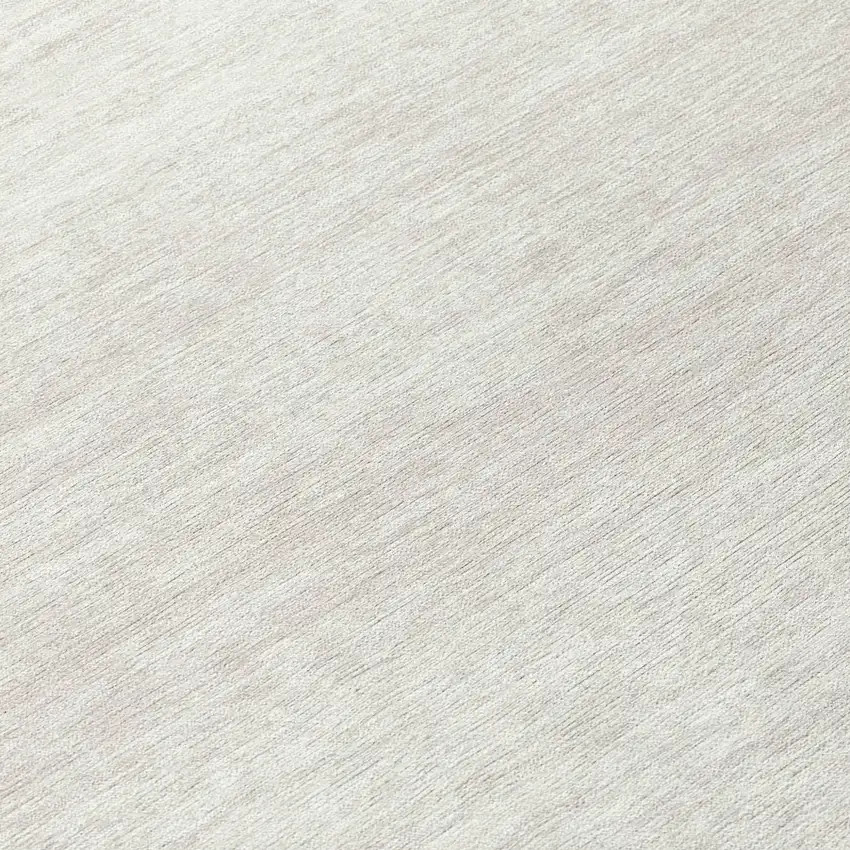 8' Ivory And Beige Round Striped Washable Indoor Outdoor Area Rug Photo 8