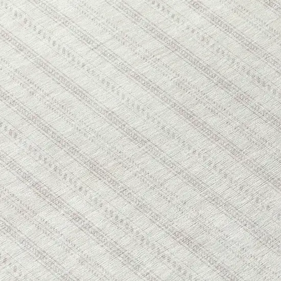 8' Ivory And Beige Round Striped Washable Indoor Outdoor Area Rug Photo 7