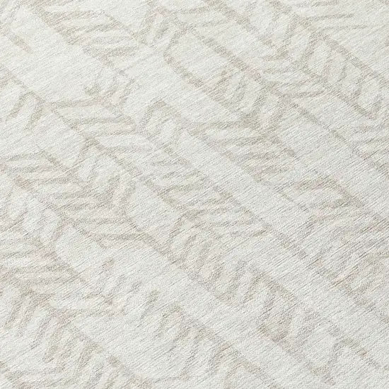 8' Ivory And Beige Round Tribal Washable Indoor Outdoor Area Rug Photo 8