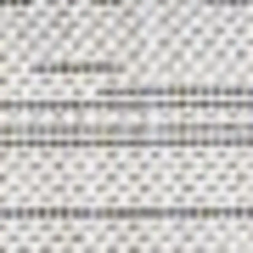 5' Ivory And Black Round Striped Indoor Outdoor Area Rug Photo 2