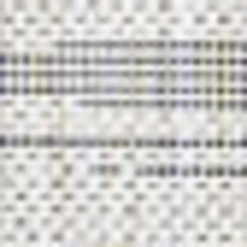 5' Ivory And Black Square Striped Indoor Outdoor Area Rug Photo 2