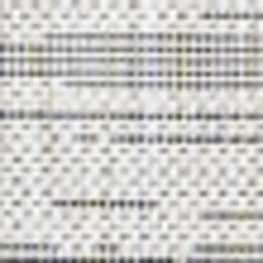 8' Ivory And Black Square Striped Indoor Outdoor Area Rug Photo 3