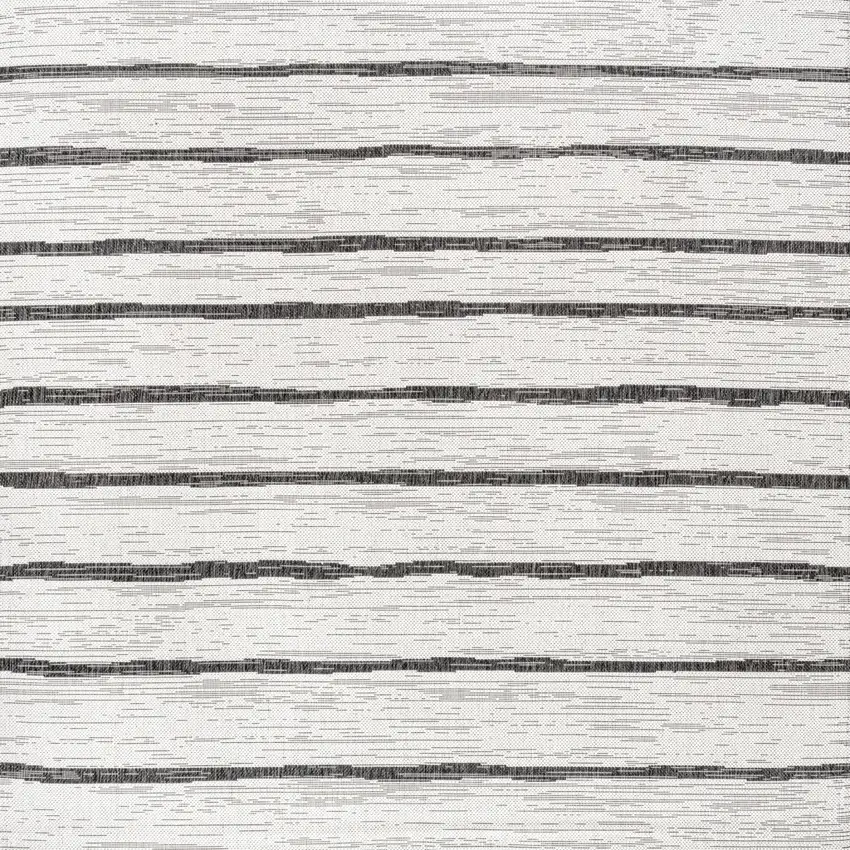4' Ivory And Black Square Striped Indoor Outdoor Area Rug Photo 3