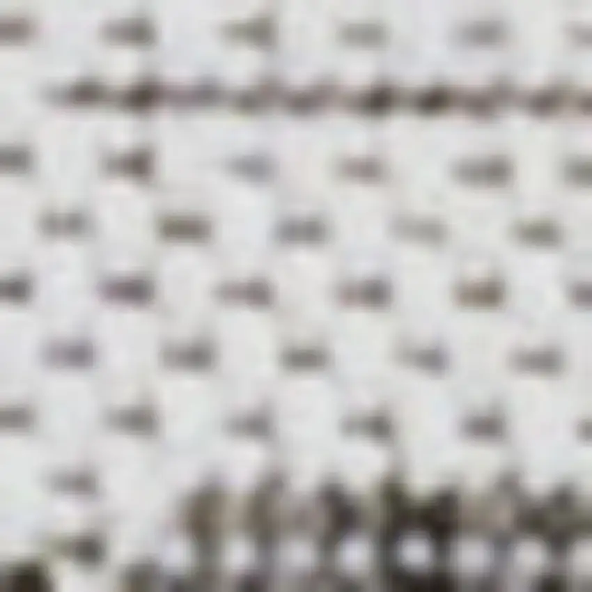 10' Ivory And Black Striped Indoor Outdoor Runner Rug Photo 5