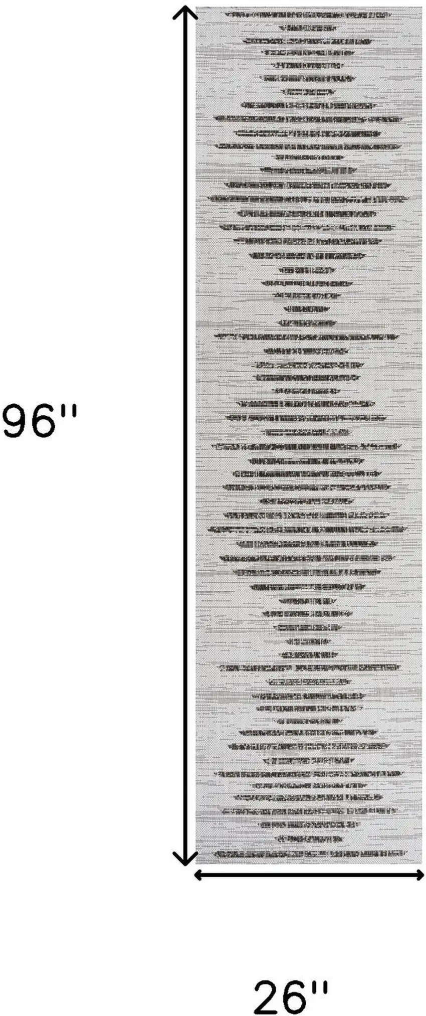 8' Ivory And Black Striped Indoor Outdoor Runner Rug Photo 3