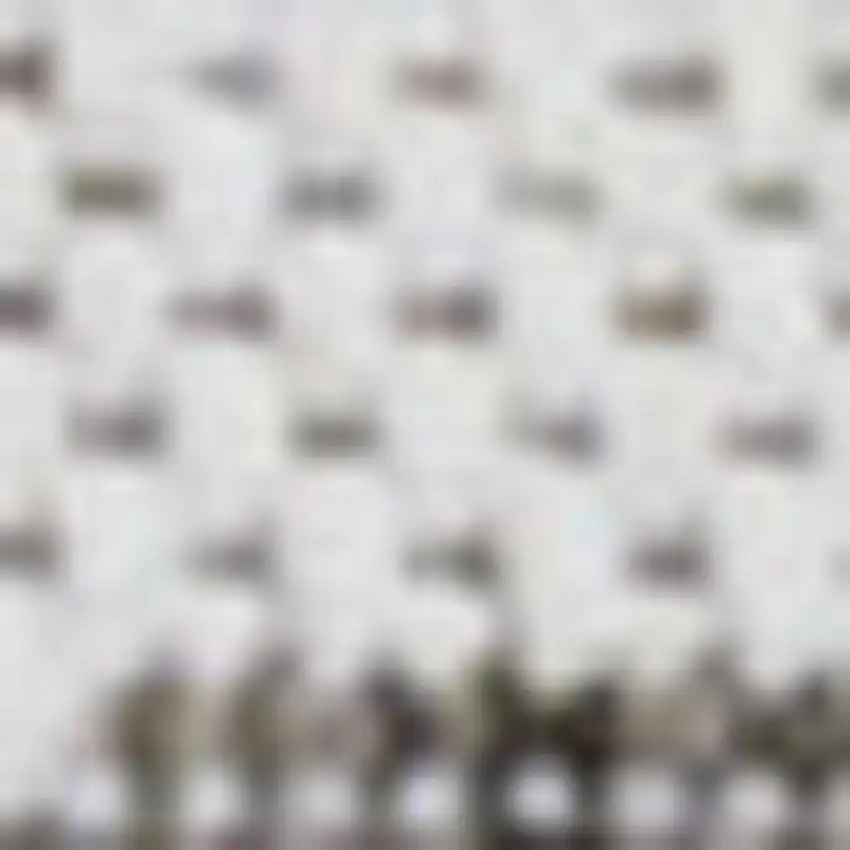 8' Ivory And Black Striped Indoor Outdoor Runner Rug Photo 4