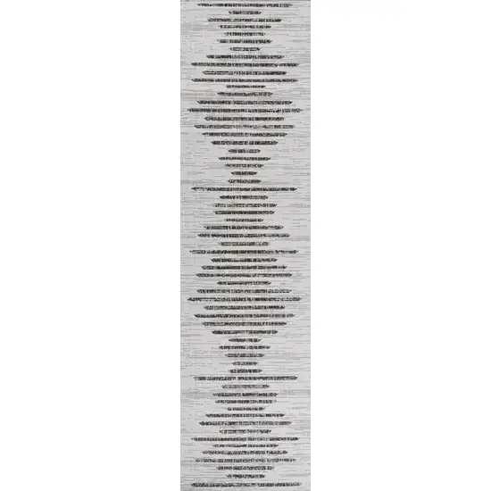 20' Ivory And Black Striped Indoor Outdoor Runner Rug Photo 1