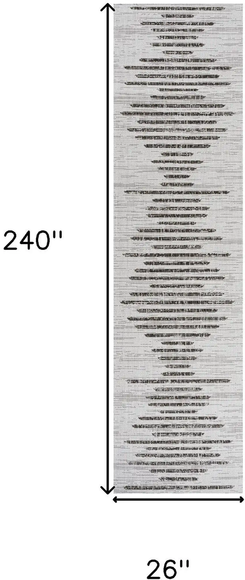 20' Ivory And Black Striped Indoor Outdoor Runner Rug Photo 6