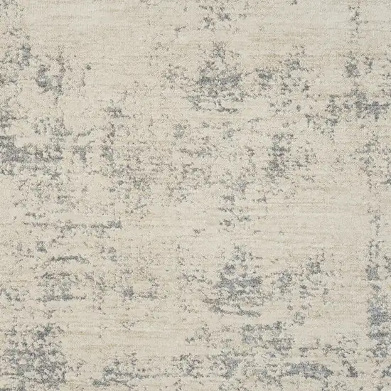 6' Ivory And Blue Abstract Round Rug Photo 7