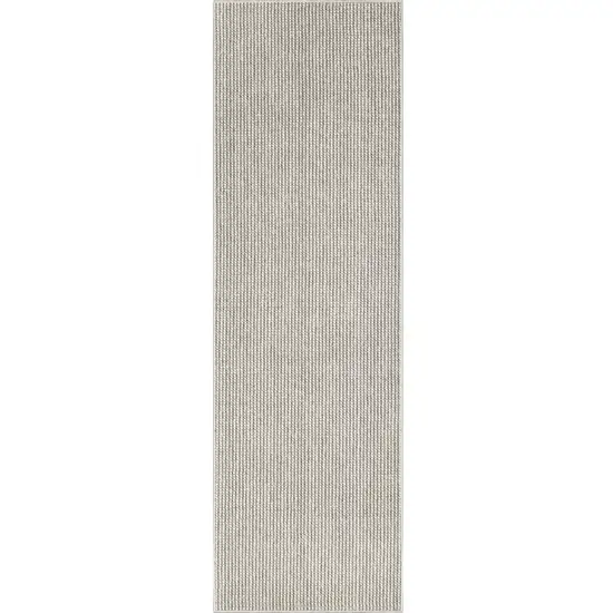 8' Ivory And Brown Abstract Runner Rug Photo 2