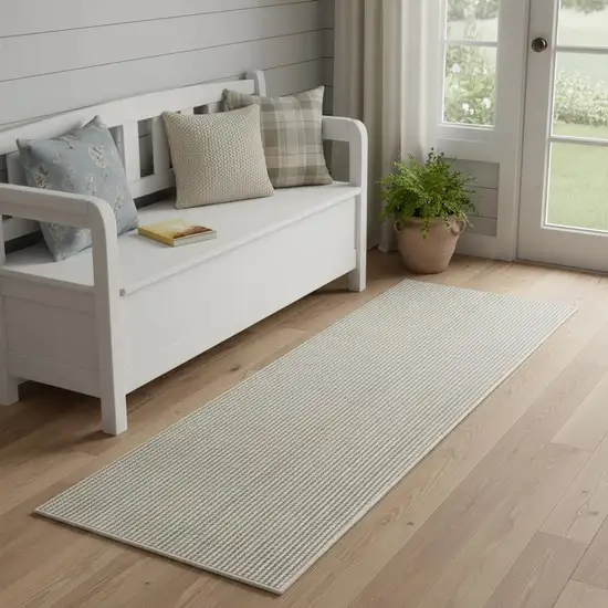 6' Ivory And Brown Abstract Runner Rug Photo 1