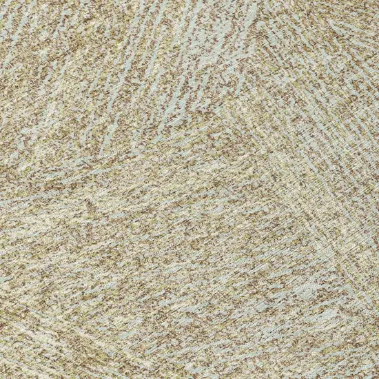 8' Ivory And Brown Round Abstract Washable Indoor Outdoor Area Rug Photo 8