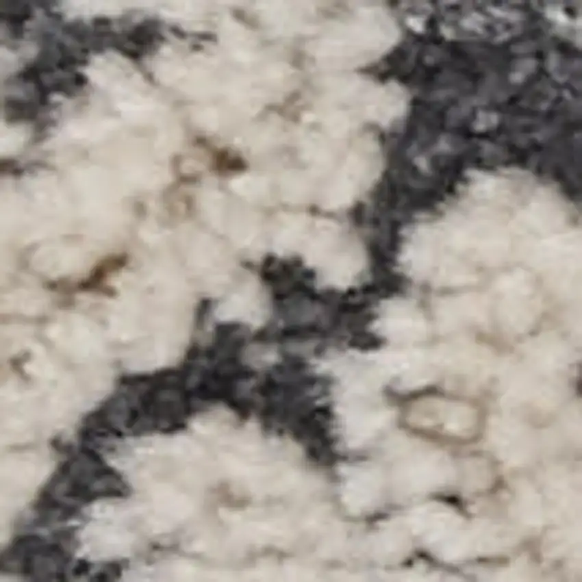 8' Ivory And Charcoal Medallion Distressed Runner Rug With Fringe Photo 2