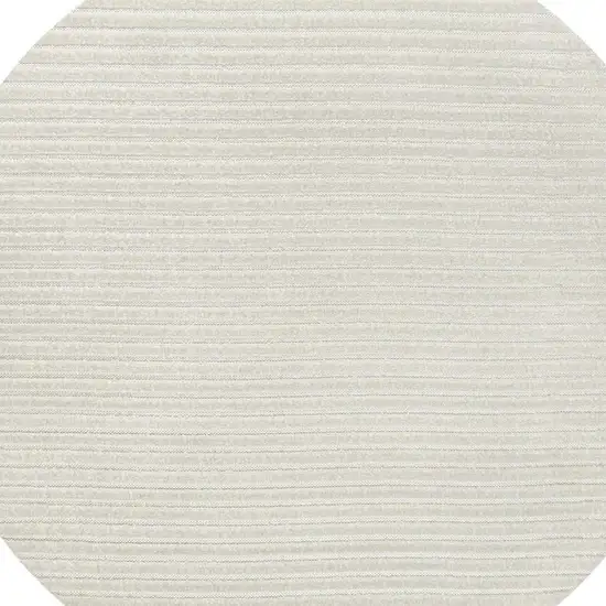 7' Ivory And Cream Round Striped Indoor Outdoor Area Rug Photo 2