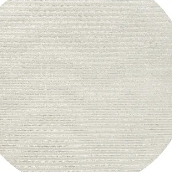 8' Ivory And Cream Round Striped Indoor Outdoor Area Rug Photo 2