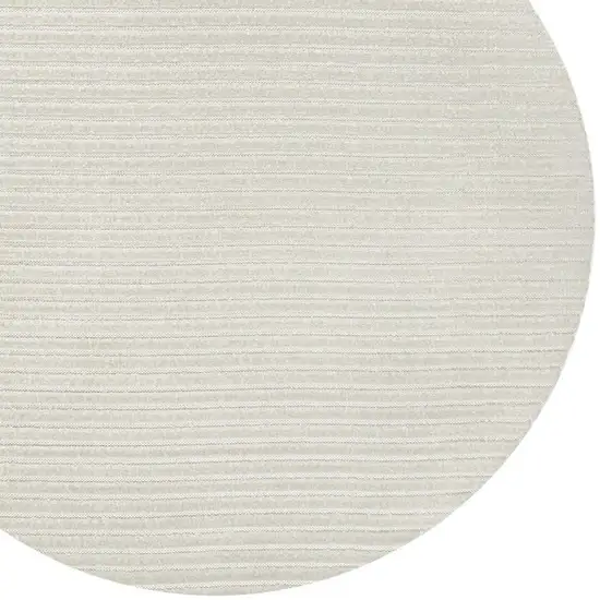 9' Ivory And Cream Round Striped Indoor Outdoor Area Rug Photo 2