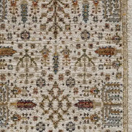 8' Ivory And Gold Oriental Runner Rug Photo 7