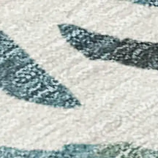 8' Ivory And Gold Round Abstract Washable Indoor Outdoor Area Rug Photo 3