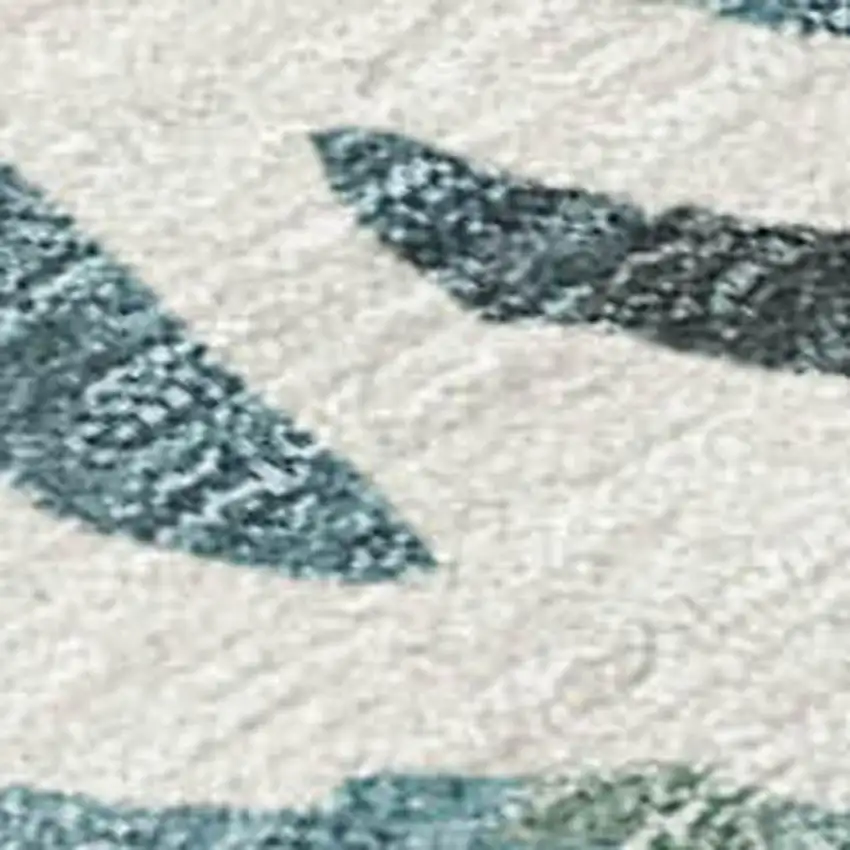 8' Ivory And Gold Round Abstract Washable Indoor Outdoor Area Rug Photo 3