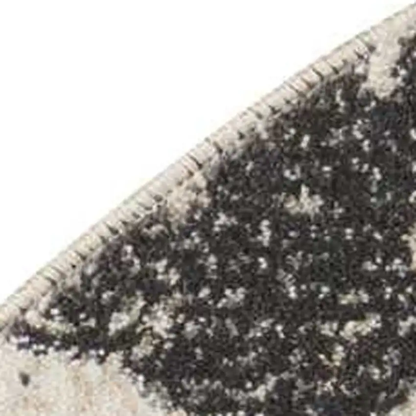 4' Ivory And Gray Abstract Non Skid Round Rug Photo 5