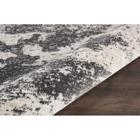 4' Ivory And Gray Abstract Non Skid Round Rug Photo 8