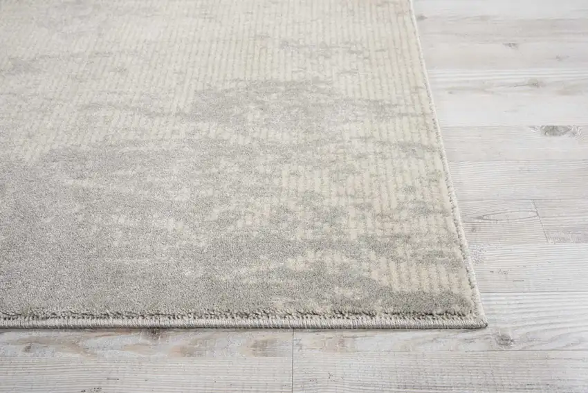 8' Ivory And Gray Abstract Non Skid Runner Rug Photo 8