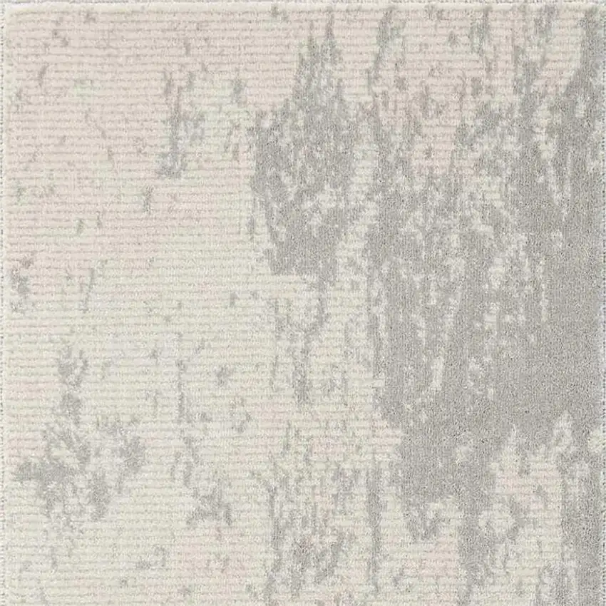 8' Ivory And Gray Abstract Non Skid Runner Rug Photo 4